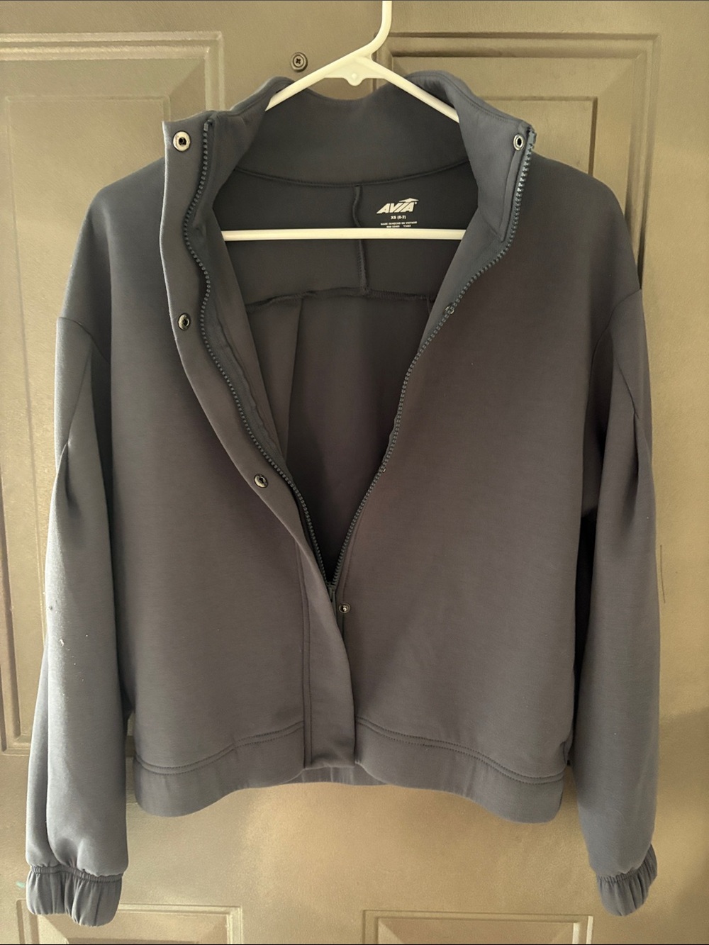 Avia Women's Dark Gray Zip/button Bomber Jacket